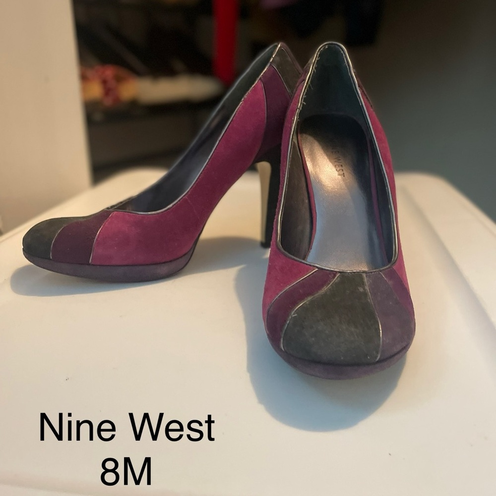 Nine West Women's Multi-colored Heels - Charcoal, Purple, Plum, Magenta